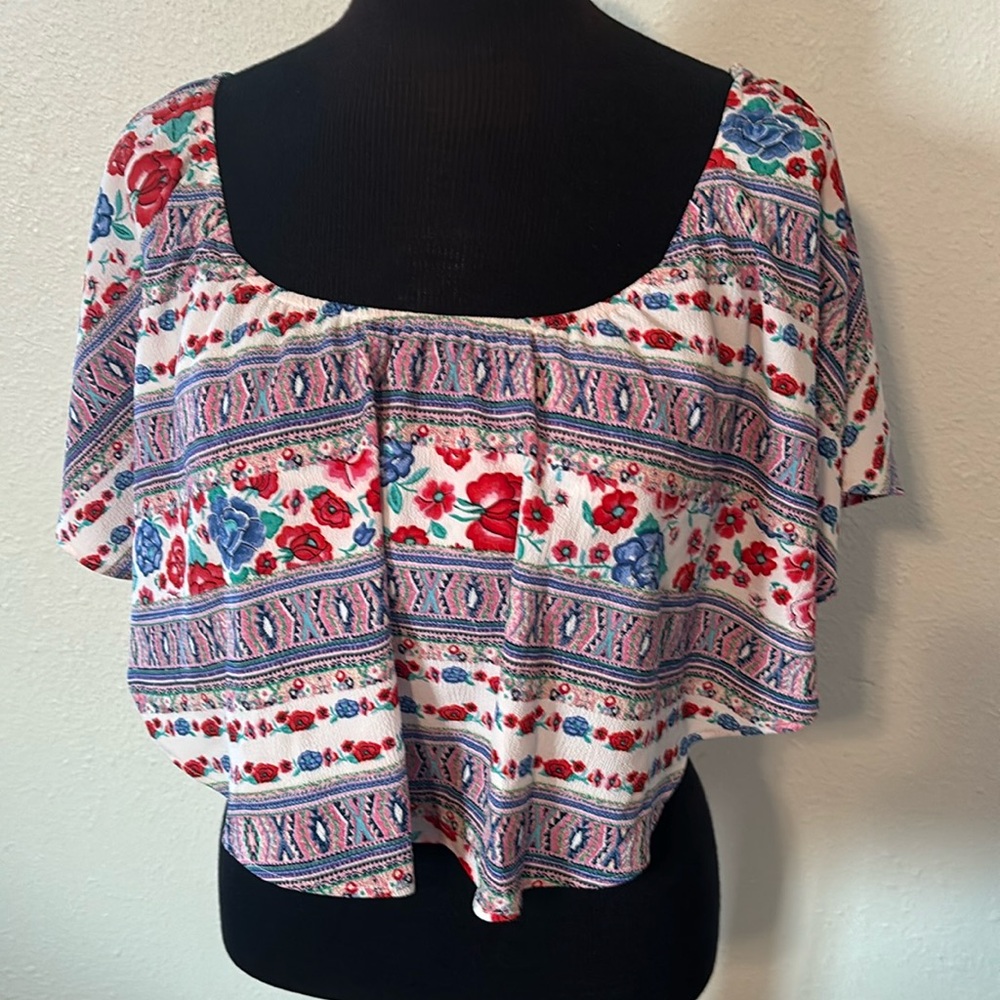 Show me Your Mumu Ruffle Crop Top size Medium